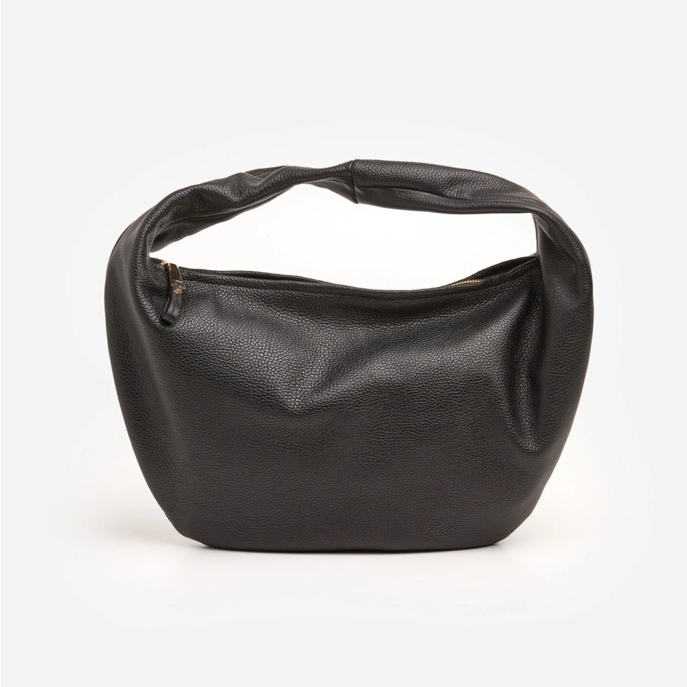 Flattered Black Pebbled Hobo Bag